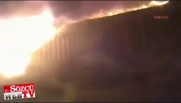 Yangını cep telefonuna böyle kaydettiler