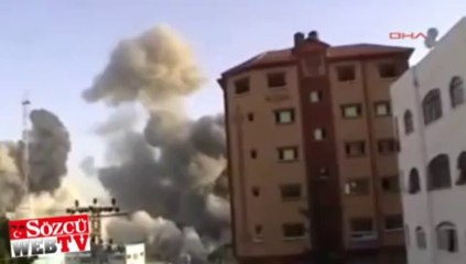 İsrail’in mülteci kampını bombalama anı