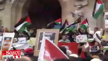 Paris’te İsrail bombardımanları kınandı