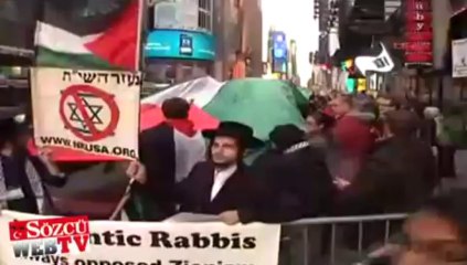 Times Meydanı’nda İsrail protestosu