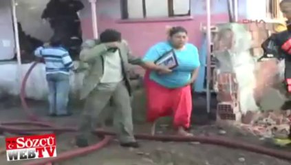 Yanan evinden kurtardığı tek şey…