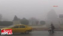 Edirne’ye öyle bir sis çöktü ki!