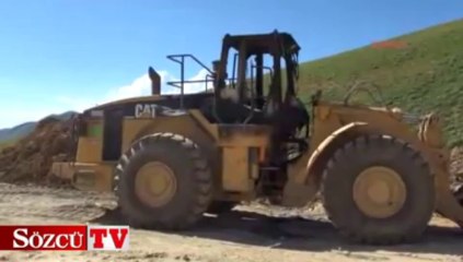 Araçları yakıp işçileri kaçırdılar