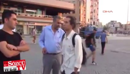 Duran adam şaşkın polis