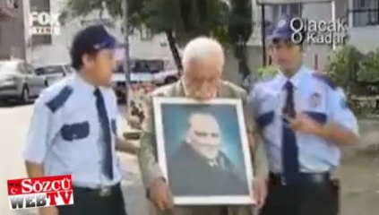 Atatürk portresini asacak yer bulamayan adam