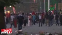 Ankara’da otomobil göstericilerin arasına daldı