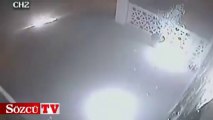 Camiye saldırı güvenlik kamerasında