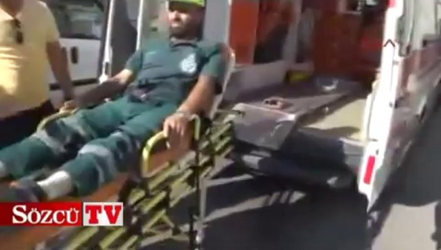 Emniyet şeridine girdi, temizlik işçisine çarptı