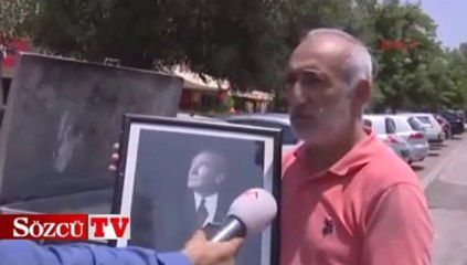 Atatürk posterleri çöp konteynerinde