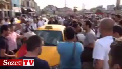 Taksim’de taksici tepkisi
