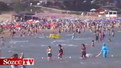 Sahillerde ilginç görüntüler