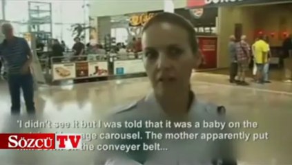 Bebek bagaj bandları arasında can verdi!