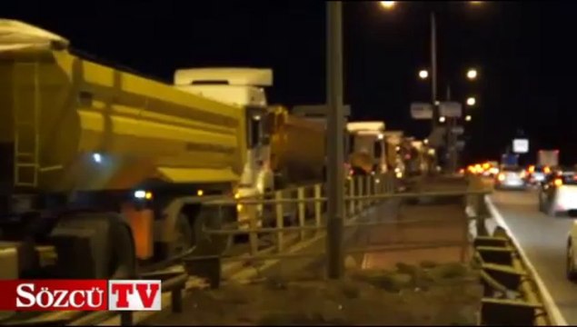 Bu da kamyoncu eylemi: Bir tek Sözcü TV vardı