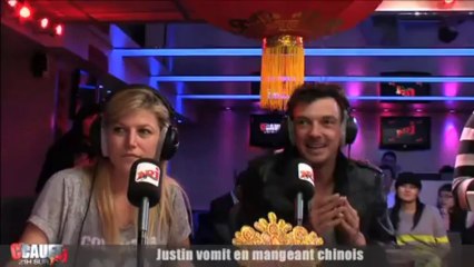 Justin vomit en mangeant chinois - C'Cauet sur NRJ