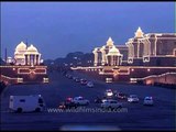 Rashtrapati Bhawan illuminated with lights on the occassion of Beating Retreat