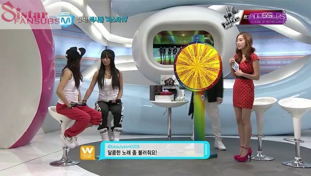 {SISTAR FANSUBS} SISTAR19 interview @ Mnet Wide News Open Studio arabic sub