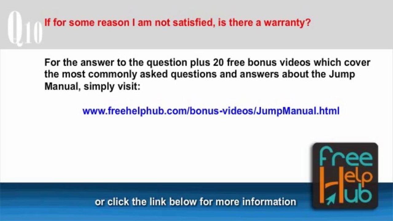 What if I'm not satisfied with the Jump Manual?