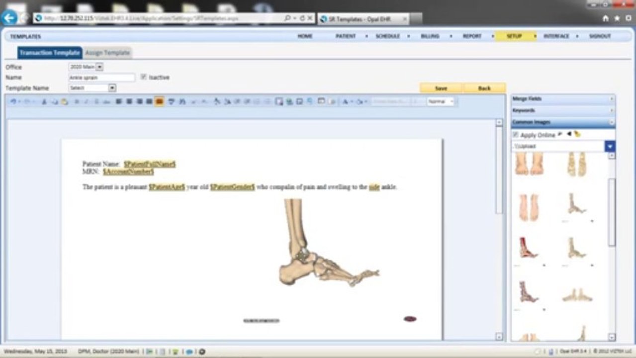 PodPractice (2020-EHR) Software - Template Customization