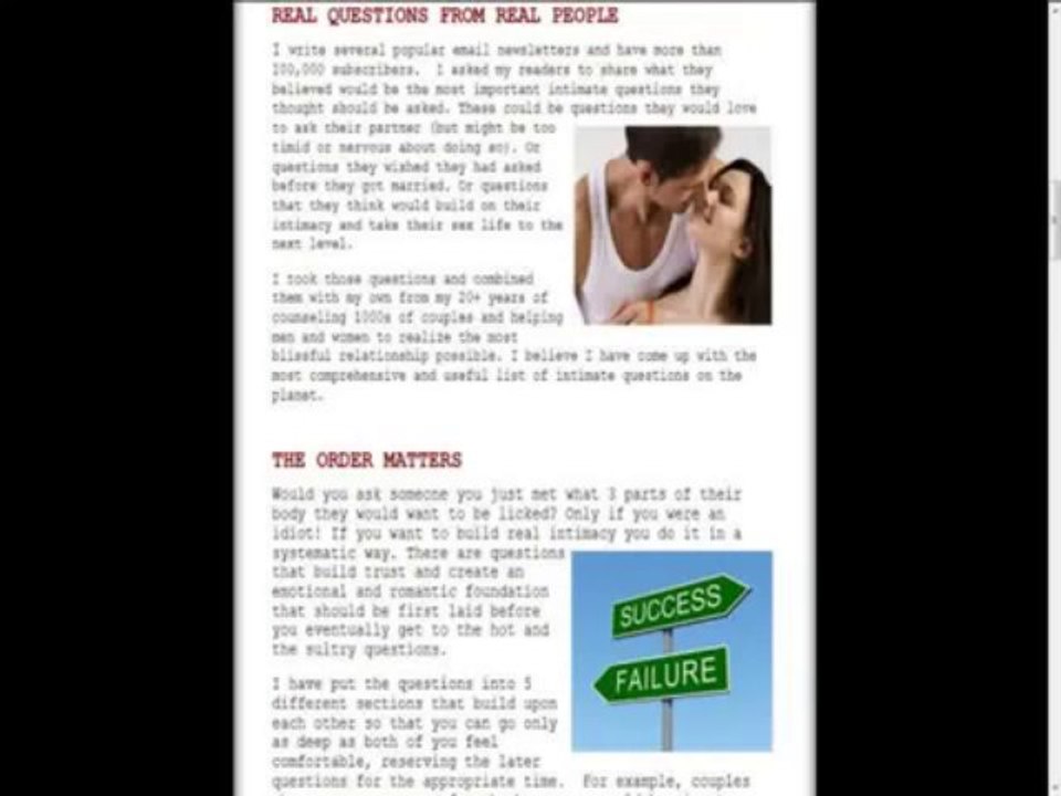 500 Intimate Questions For Couples - The Secret To Sizzling Sex Review