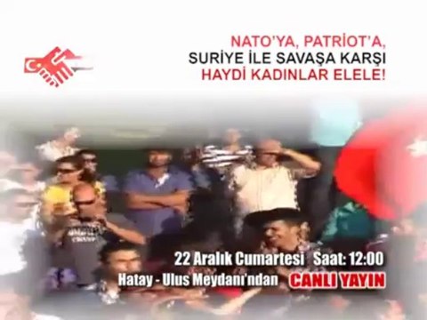 Suriye ile savaşa hayır eylemi Canlı Yayınla Ulusal Kanal'da
