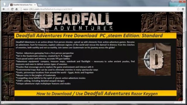 Download Deadfall Adventures PC For Free