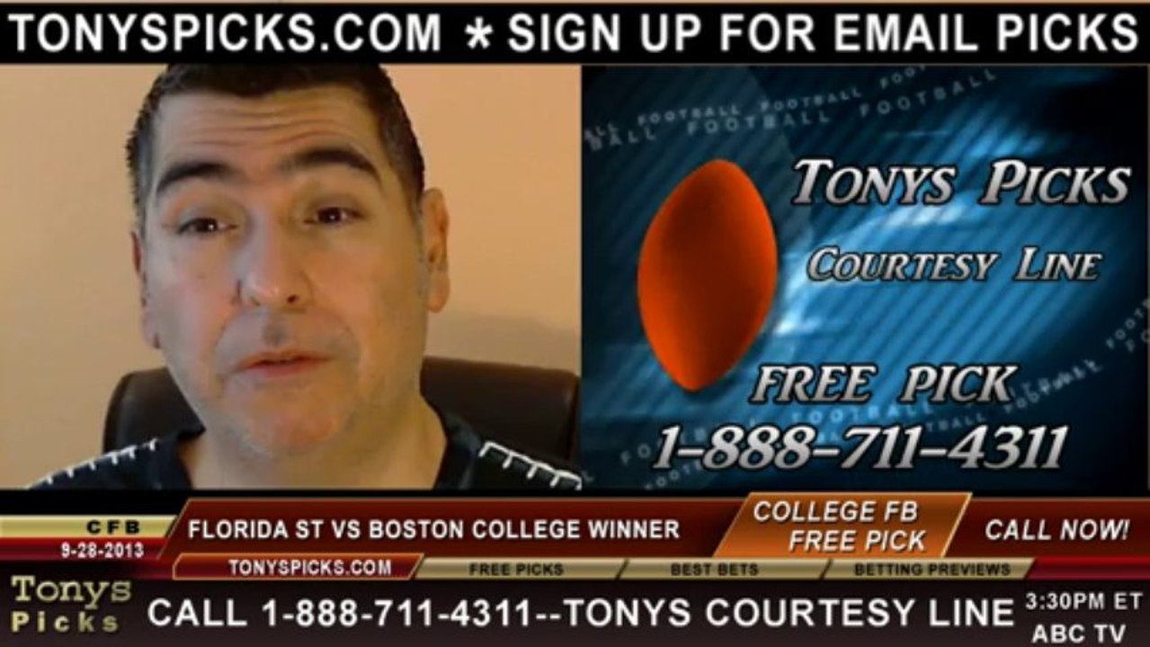 Boston College Eagles vs. Florida St Seminoles Pick Prediction NCAA College Football Odds Preview 9-28-2013