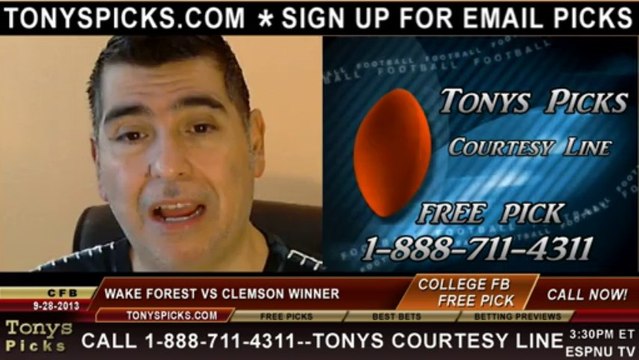 Clemson Tigers vs. Wake Forest Demon Deacons Pick Prediction NCAA College Football Odds Preview 9-28-2013