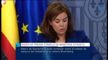 Santamaría evita contestar sobre el intento de censura del Gobierno a la cadena Bloomberg