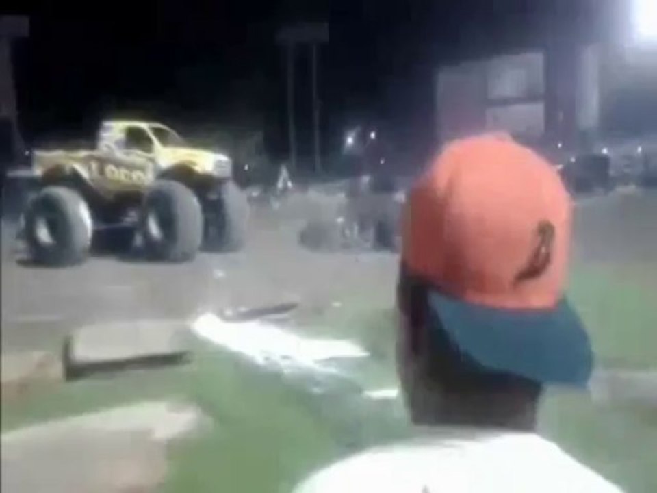 monster truck close call