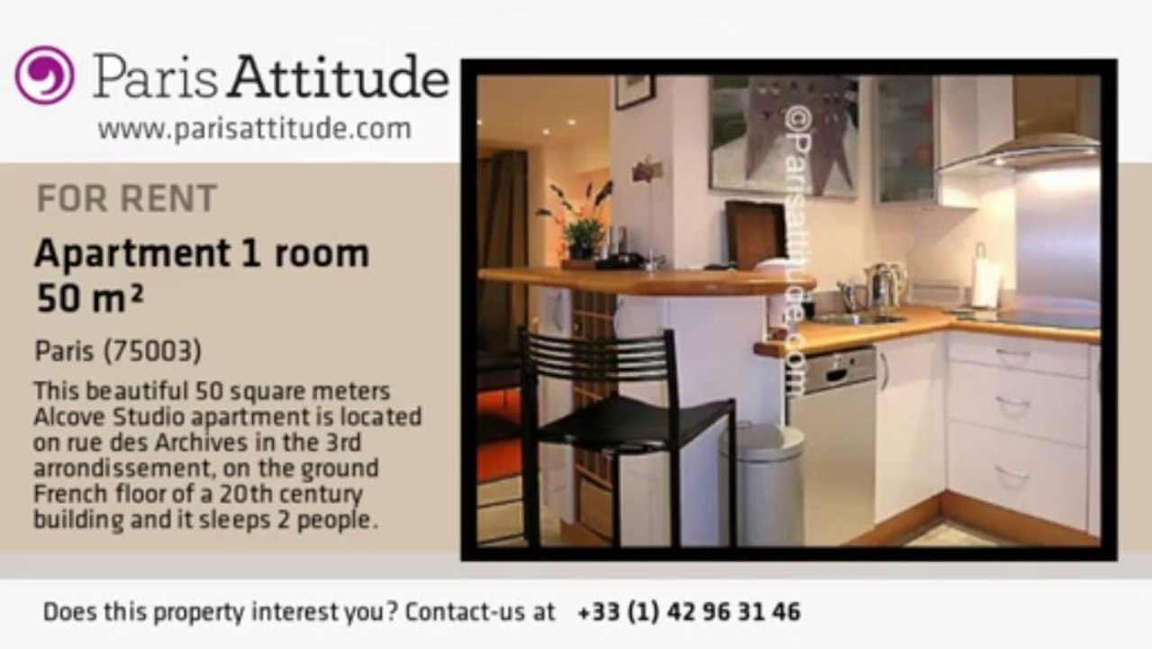 Alcove Studio Apartment for rent - Temple, Paris - Ref. 5117