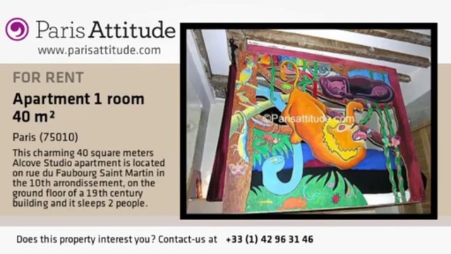 Alcove Studio Apartment for rent - Faubourg St Martin, Paris - Ref. 2411