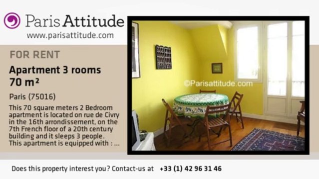 2 Bedroom Apartment for rent - Auteuil, Paris - Ref. 2991