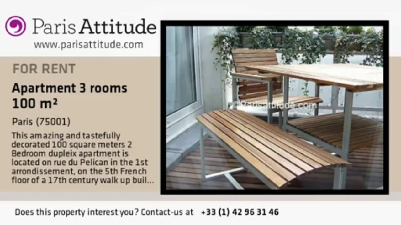 2 Bedroom Duplex for rent - Palais Royal, Paris - Ref. 1934