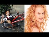 Nicole Kidman run down NYC by paparazzo Carl Wu on bicycle