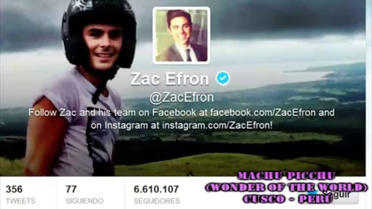 2013 Zac Efron visit Machu Picchu (Wonder of the World)Cusco - Perú