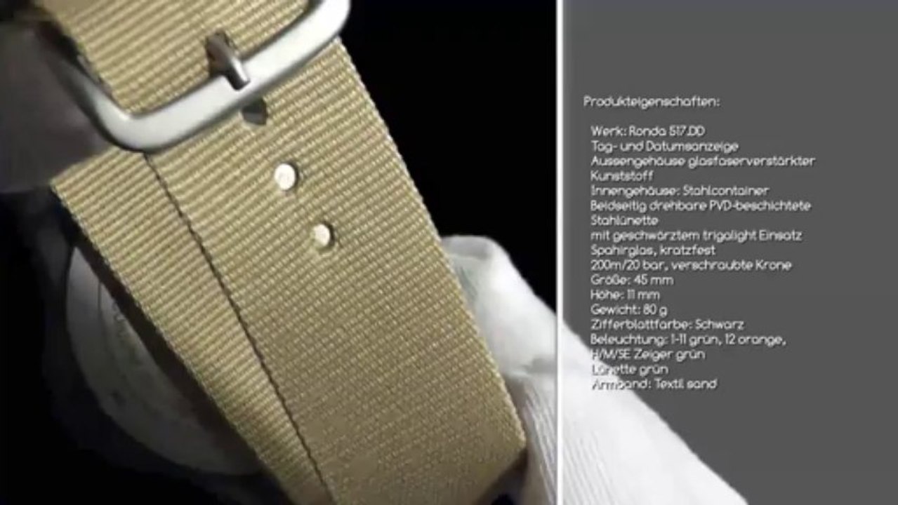 Traser h3 p6600.1aai.l3.01 professional serie sand nato herrenuhr