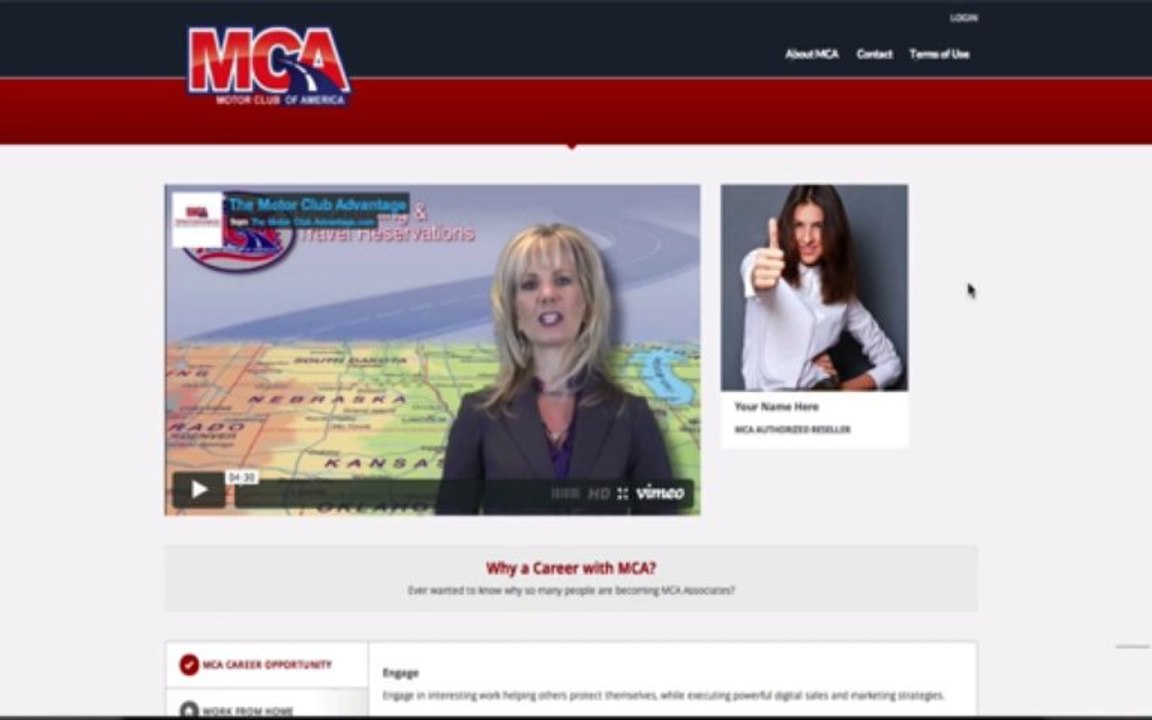 Professional Motor Club Of America (MCA) Website