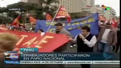 Trabajadores peruanos protagonizan paro nacional