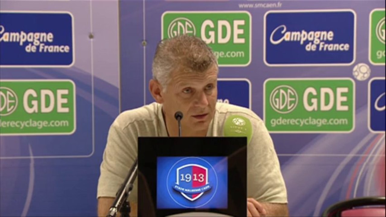 Conférence de presse SM Caen - Havre AC (1-0) : Patrice GARANDE (SMC) - Erick MOMBAERTS (HAC) - 2013/2014