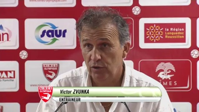 Conférence de presse Nîmes Olympique - Clermont Foot (1-1) : Victor ZVUNKA (NIMES) - Régis BROUARD (CF63) - 2013/2014