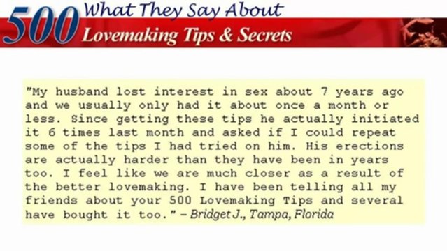 500 Lovemaking Tips and Secrets - Couples Make Using Lovemaking Positions