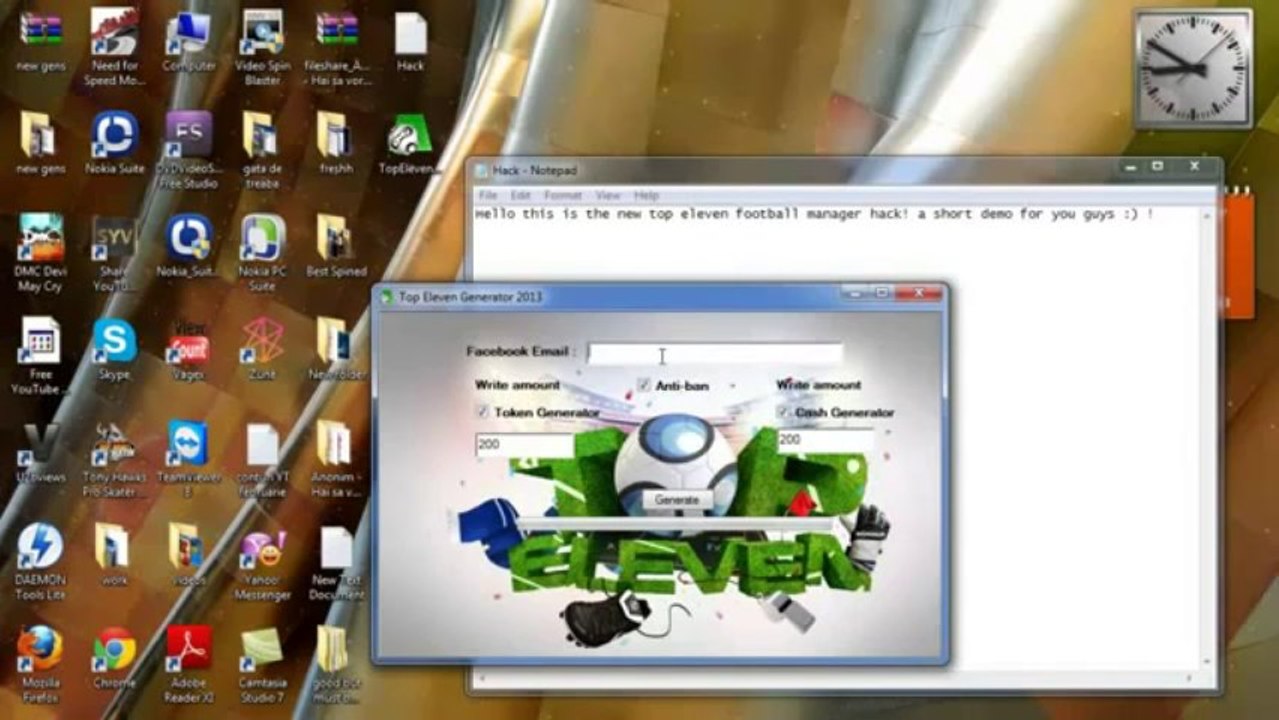 Latest Top Eleven Generator Tokens Hack 2013