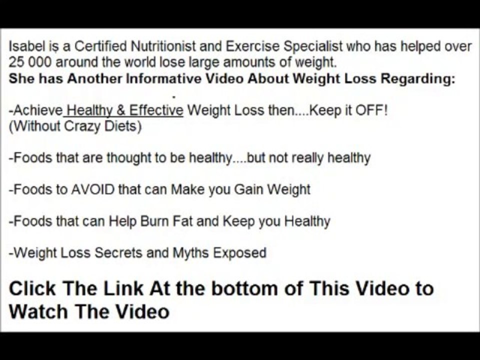 How to Lose Weight Fast - The truth about Fat Burning Foods and Weight Loss Programs