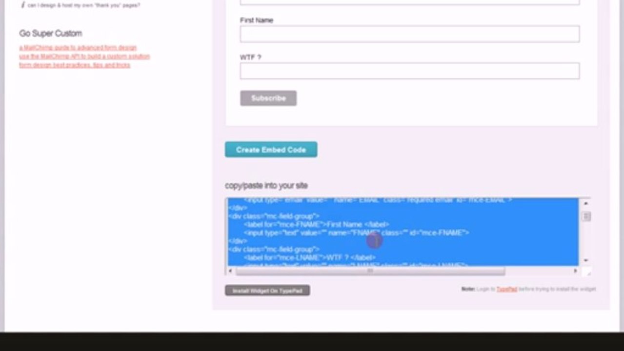 Mailchimp : insérer un formulaire dans WP Subscribers (Wordpress Plugin)