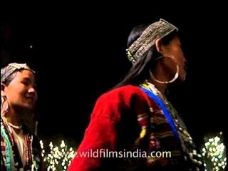 Group dance in colourful Arunachali West Kameng costumes!