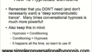 how to hypnotize someone using conversational hypnosis