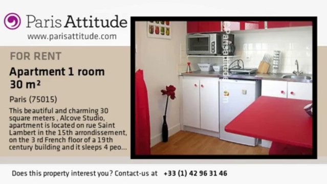Alcove Studio Apartment for rent - Convention, Paris - Ref. 6267