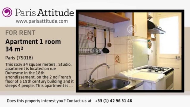 Studio Apartment for rent - Jules Joffrin - Mairie du 18ème, Paris - Ref. 5967