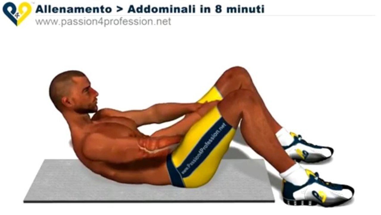 Allenamento addominali in 8 minuti, per addominali perfetti e scolpiti in poco tempo