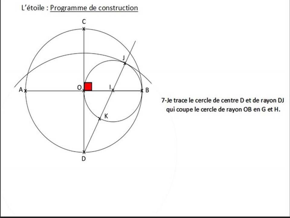 Tutoriel Géométrie, construire une étoile avec l'équerre, la règle et le compas CM2